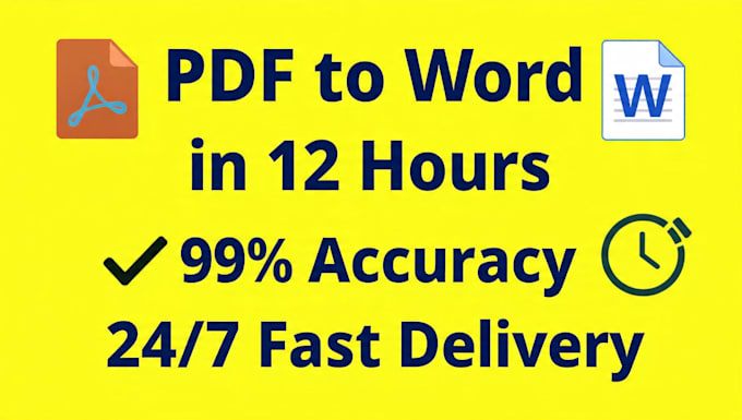 do fast typing PDF to word and data entry in 12 hours
