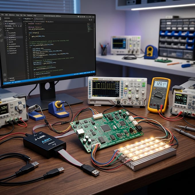develop custom led driver firmware for smart lighting and pcb systems