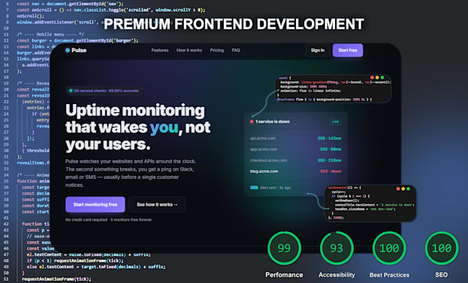 develop a high performance custom website with clean code