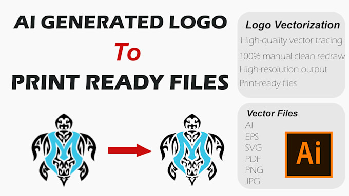 convert ai generated logo to print ready vector file