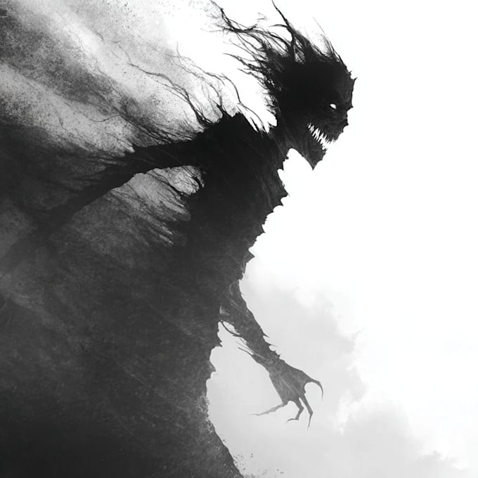 create dark art, horror or skull artworks illustration