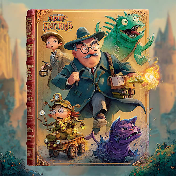 design cartoon book covers and character artwork