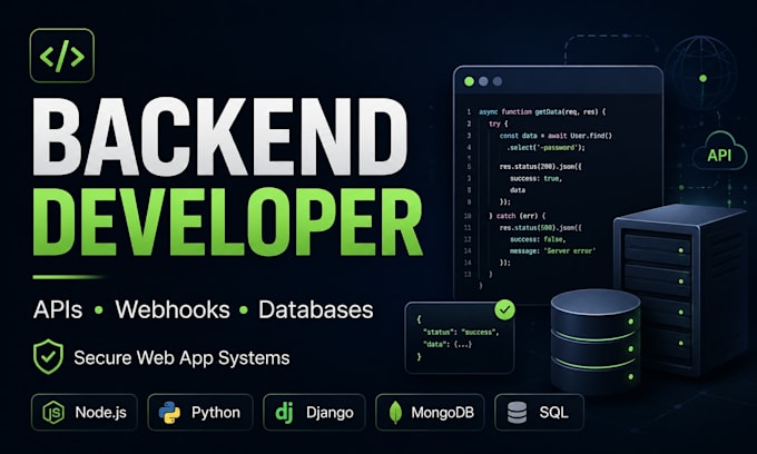 be your backend developer for API integration and web app debugging