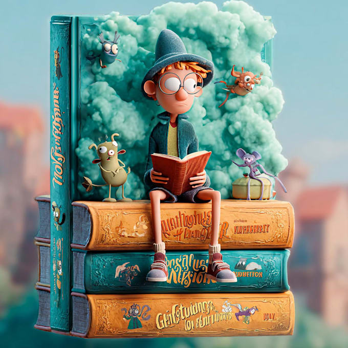 create professional cartoon book covers with unique
