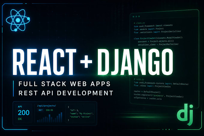 build react js and django full stack web applications