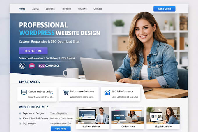 develop a clean UI wordpress website with modern design