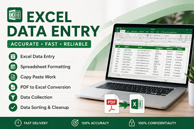 do excel data entry and spreadsheet formatting