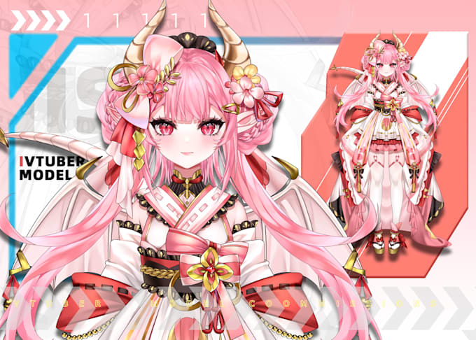 design and rig pro female live2d vtuber model for vtube studio