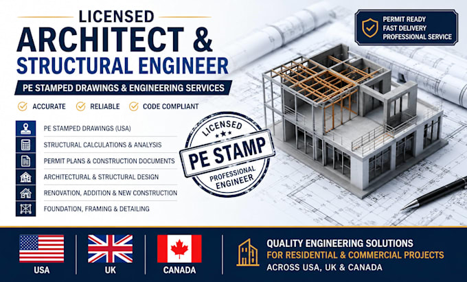 licensed architect structural engineering stamp nj, south carolina, michigan