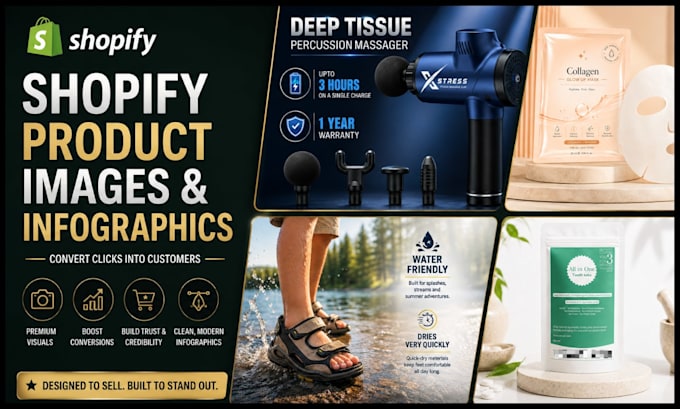 design shopify catalog images and product infographics