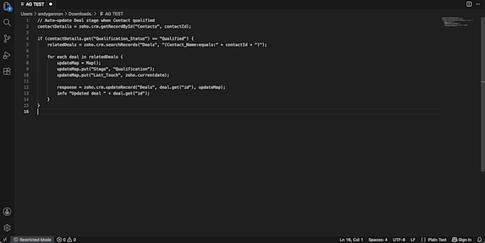 build a custom zoho deluge function or CRM automation for your workflow