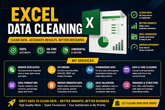 do ms excel data cleaning, formatting, merge and split csv files