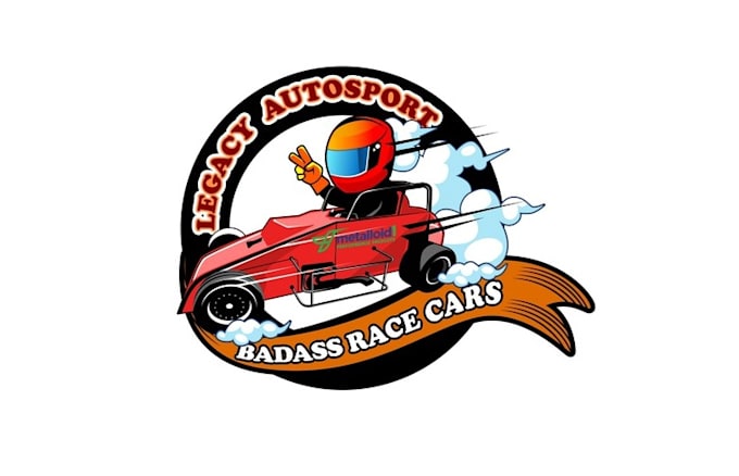 design face crazy looking race car logo