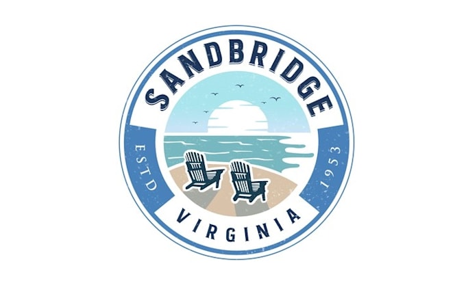 make glamorous beach community logo sand bridge virginia