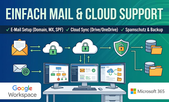 setup professional business email via google workspace or microsoft 365