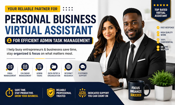 be your personal business virtual assistant for efficient admin task management