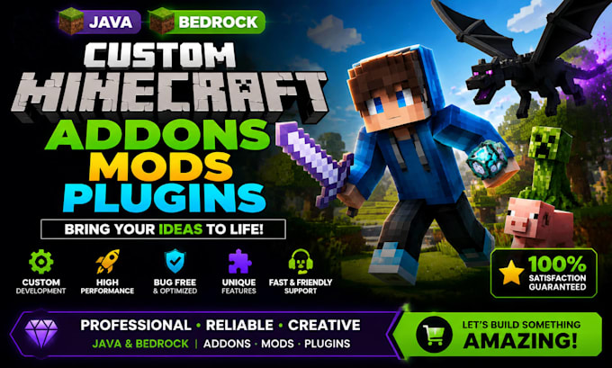 Create custom minecraft bedrock java addons mods plugins by Shola ...
