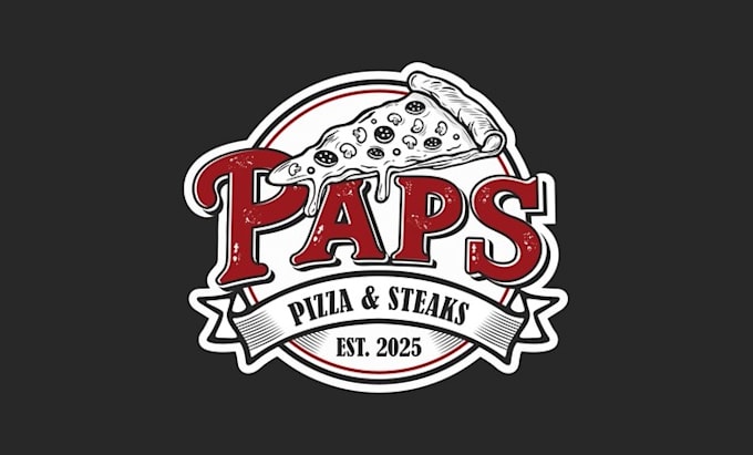 design old fashioned pizza and steak shop logo