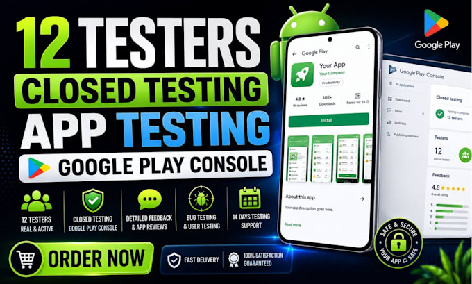 provide 12 app tester mobile app testing 14 days testing google play store game