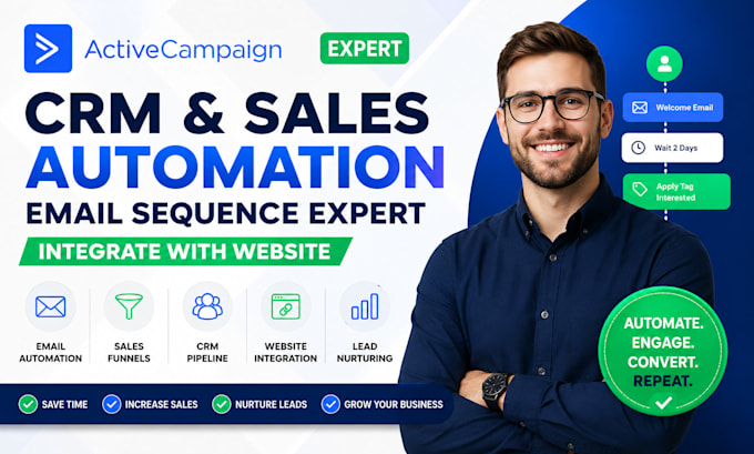 activecampaign CRM sales automation email sequence expert integrate with website