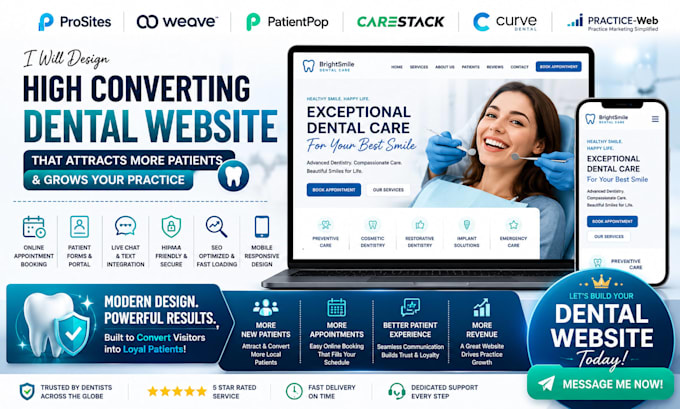 build prosites weave patientpop carestack curve practice web dental website