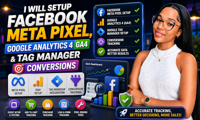 do facebook meta pixel, google analytics4, ga4, tag manager conversion tracking