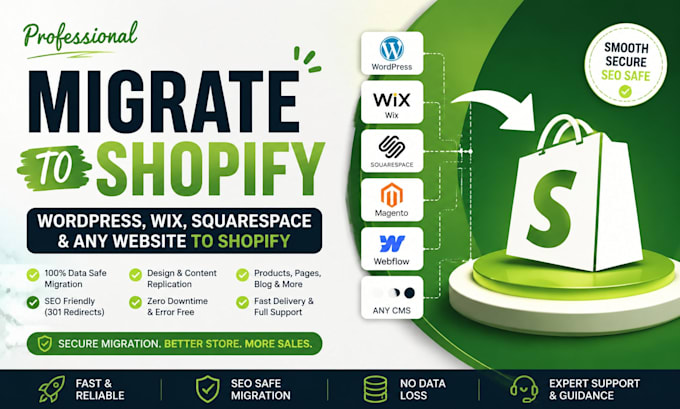 migrate wordpress website to shopify wix squarespace migration to shopify