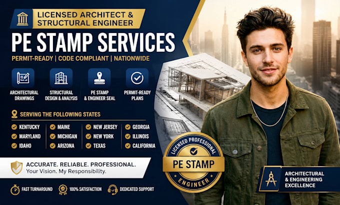 licensed architect structural engineering stamp in georgia, illinois, california