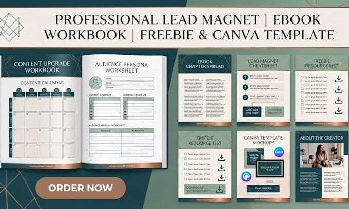design professional lead magnet, ebook, workbook, freebie and canva template