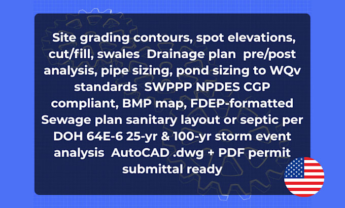provide site grading, drainage, swppp, and sewage plan for florida projects