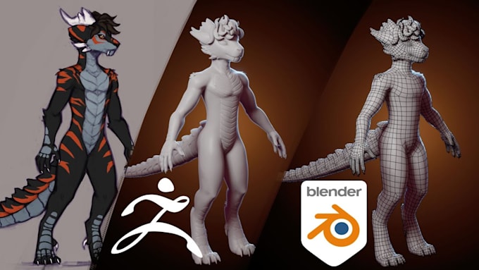 create realistic 3d animal and character models in blender