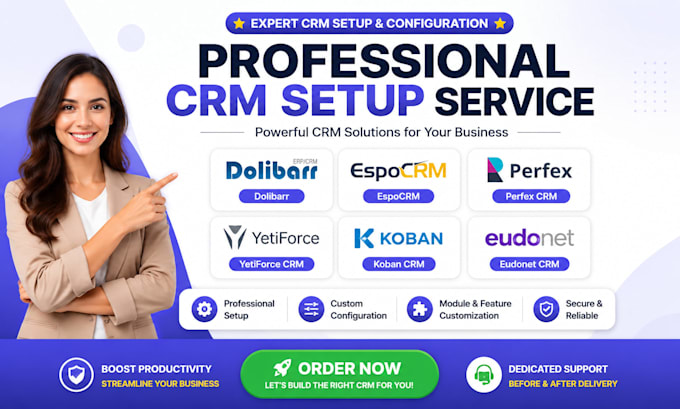 setup dolibarr espocrm perfex CRM yetiforce koban  eudonet CRM