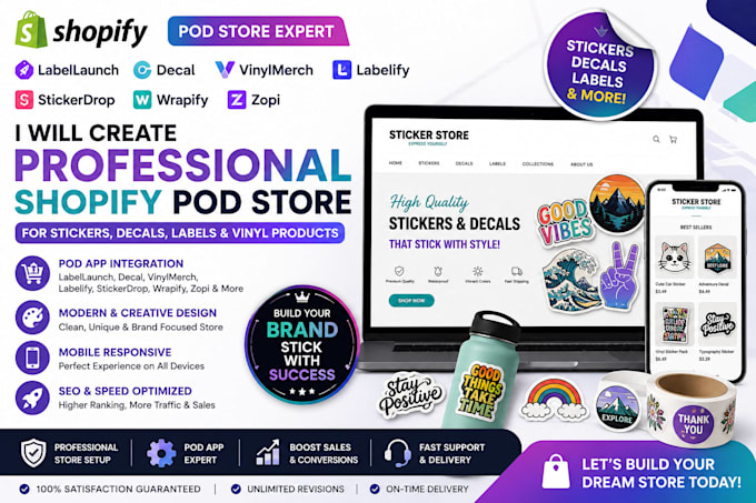 labellaunch decal vinylmerch labelify stickerdrop wrapify zopi shopify pod apps