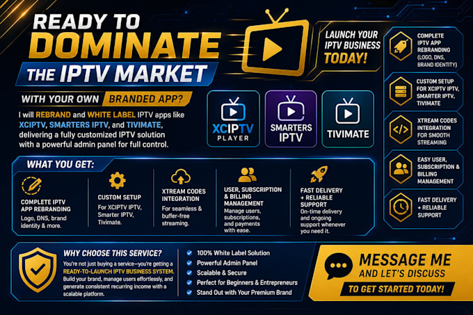 white label iptv app xciptv tivimate with admin panel