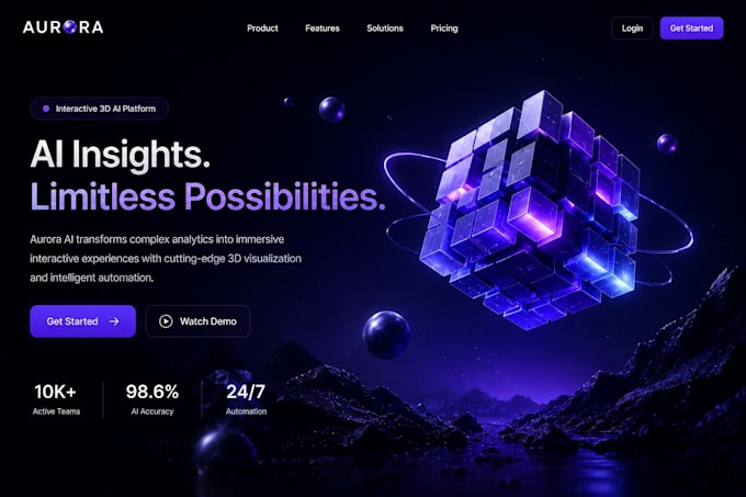 responsive 3d website animation interactive webflow 3d animated landing page r3f