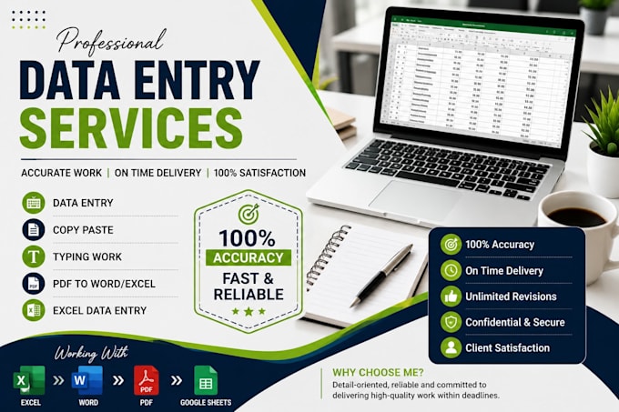 do data entry, copy typing, PDF to word and excel work