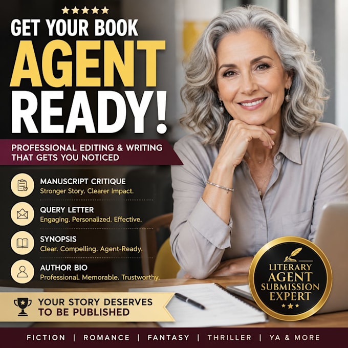 prepare your manuscript, query letter, synopsis author bio for literary agents