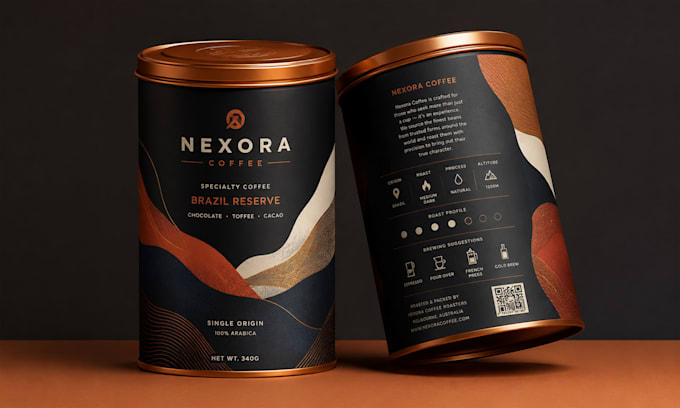 do aesthetic coffee bag packaging, stickers and label design