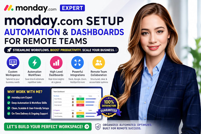 setup monday com workspaces automations dashboard for remote teams collaboration