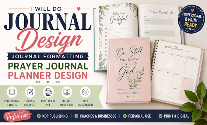 do journal design, journal formatting, prayer journal and planner design