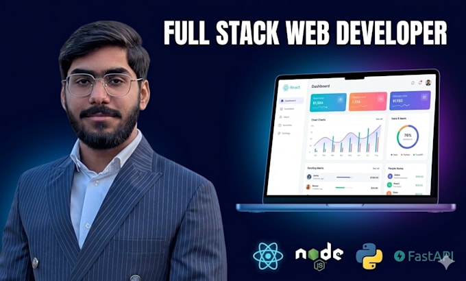 build custom website as full stack developer react, node, python, fastapi