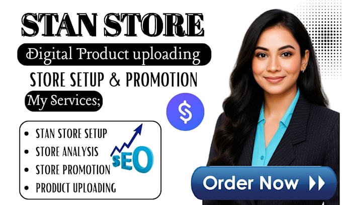 setup and design stan store and upload digital products for your store
