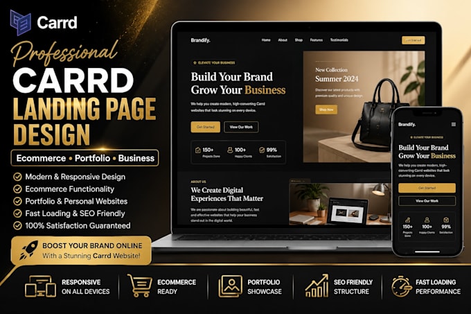 design carrd landing page ecommerce portfolio website