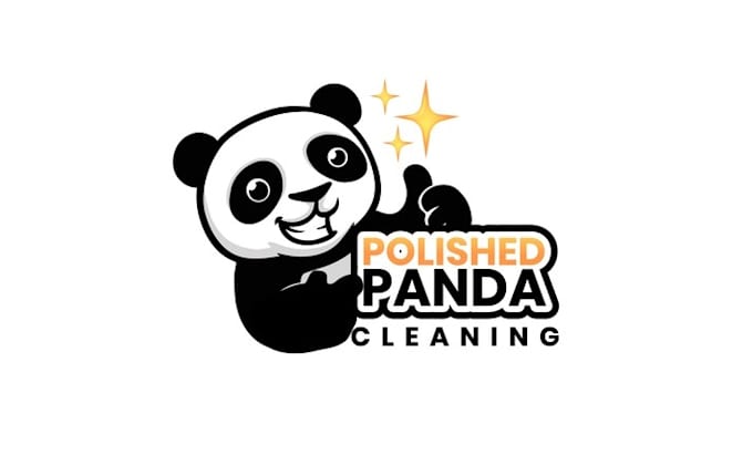 design mascot panda cleaning business logo