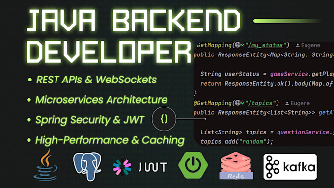 develop java spring boot rest apis and microservices