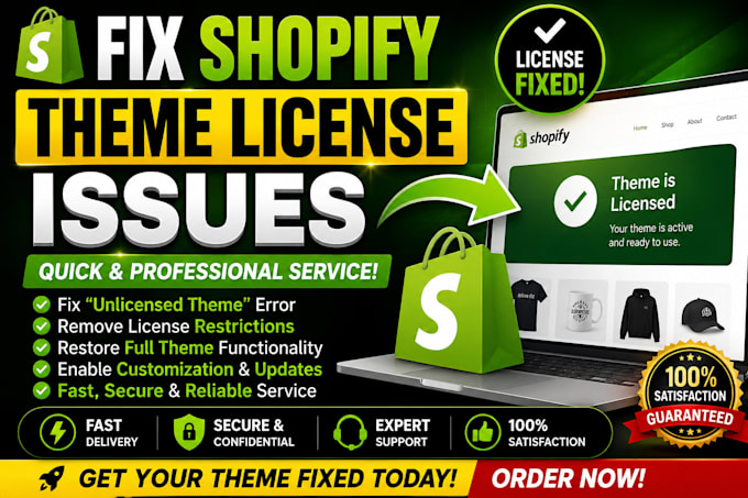 install shopify license fix shopify bugs resolve website error