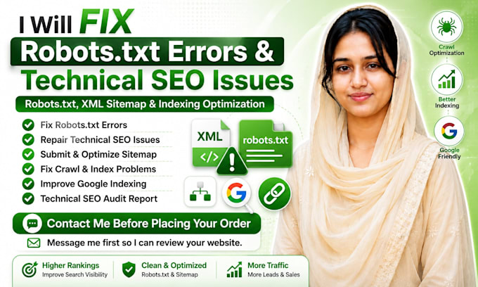 fix XML sitemap and robots txt issues for website SEO