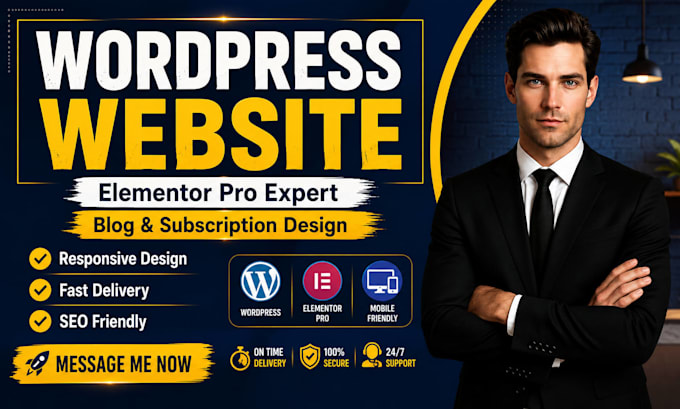 design wordpress website, elementor pro blog and subscription site