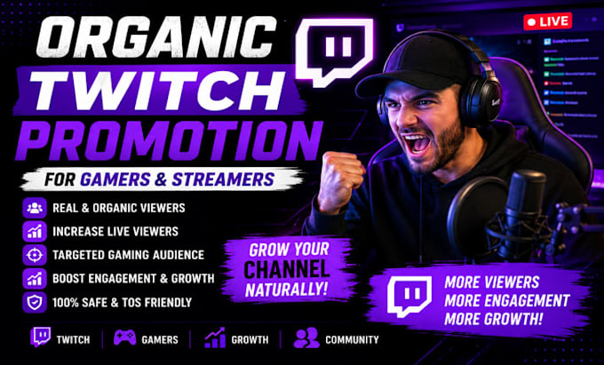 do organic twitch promotion for gamers and streamers