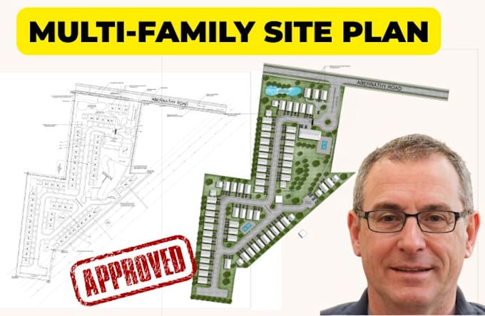 design site plan for multi family project using autocad, site grading plan